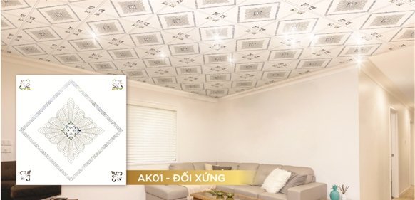 Phối cảnh trần trang trí Vĩnh Tường DECO® Ánh Kim 01