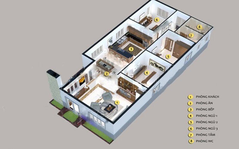 Bản vẽ nhà cấp 4 3 phòng ngủ 100m2 tiện nghi, giá rẻ