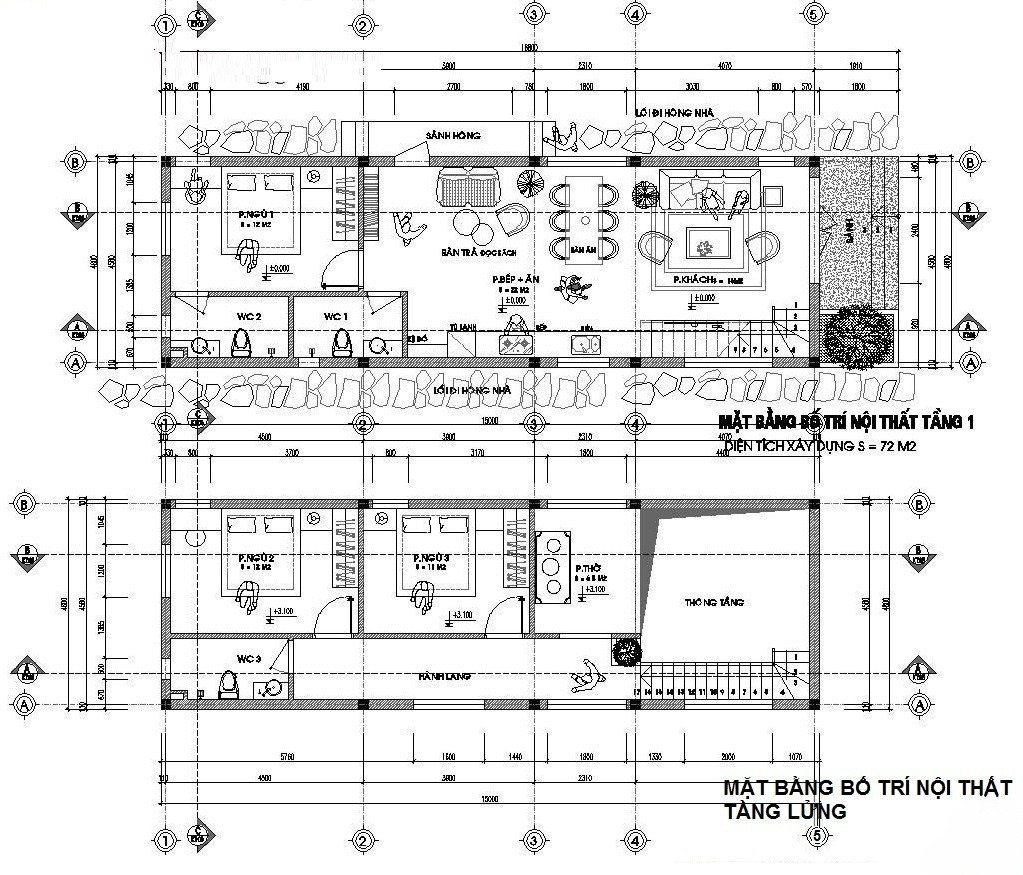 Bản vẽ nhà cấp 4 có gác lửng