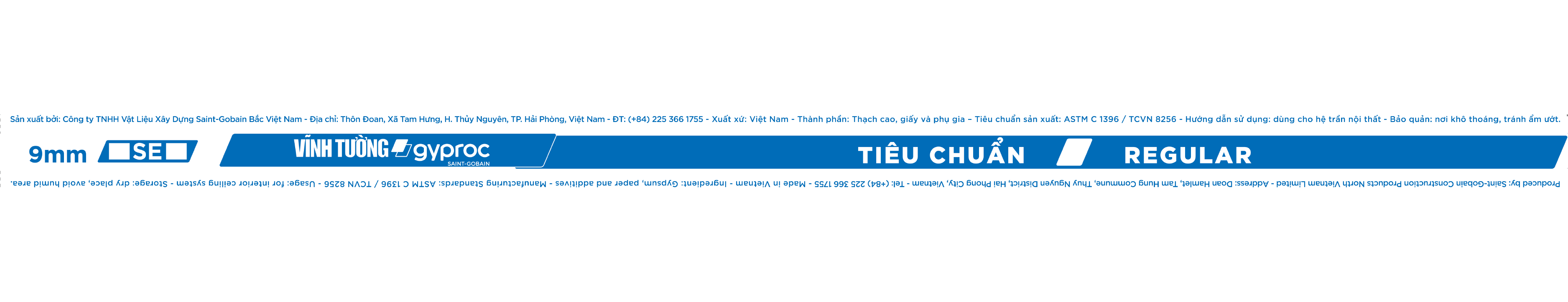 Nhận diện biên tấm thạch cao VĨNH TƯỜNG-gyproc Tiêu Chuẩn