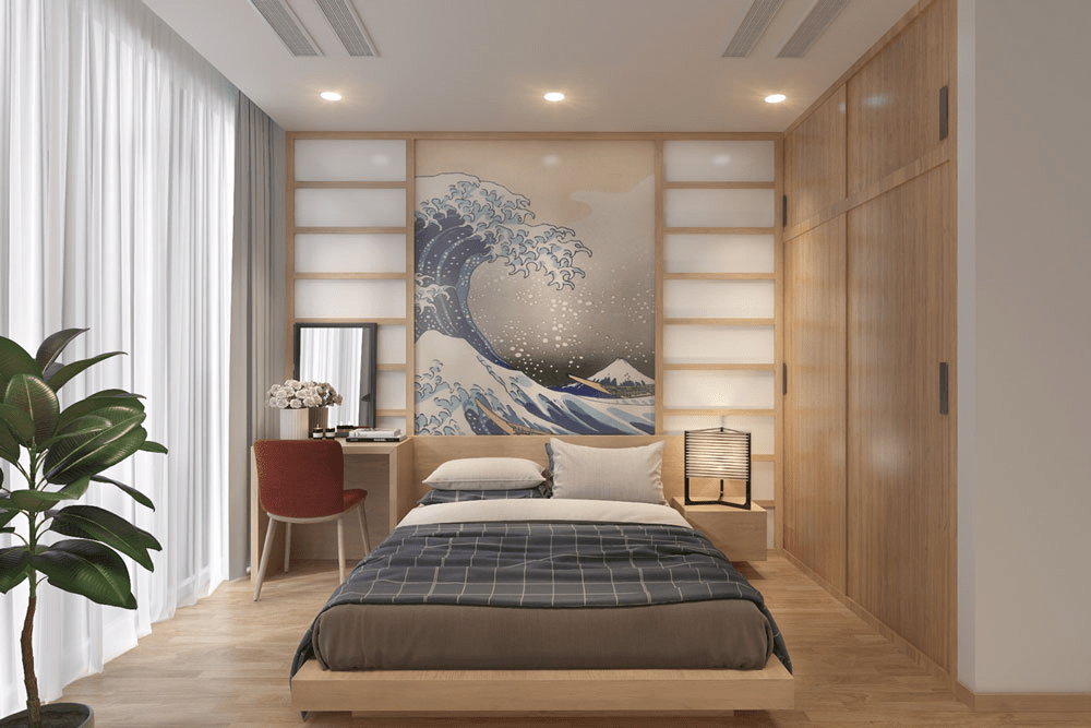 Decor phòng trọ phong cách Nhật Bản đơn giản 