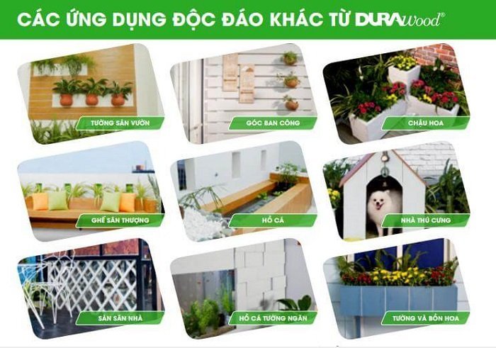 ứng dụng vẫn gỗ ngoài trời DURAwood 