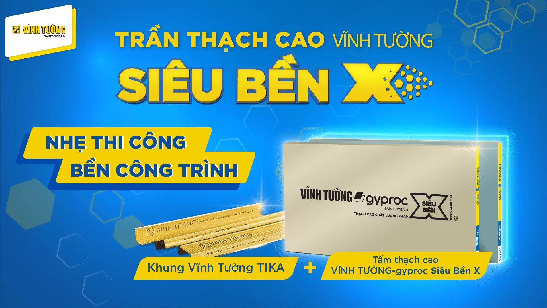 Trần thạch cao siêu bền X