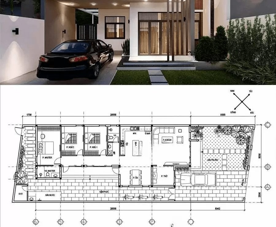 Đơn giá thiết kế nhà cấp 4 có tranh tường thạch cao giá 100 triệu