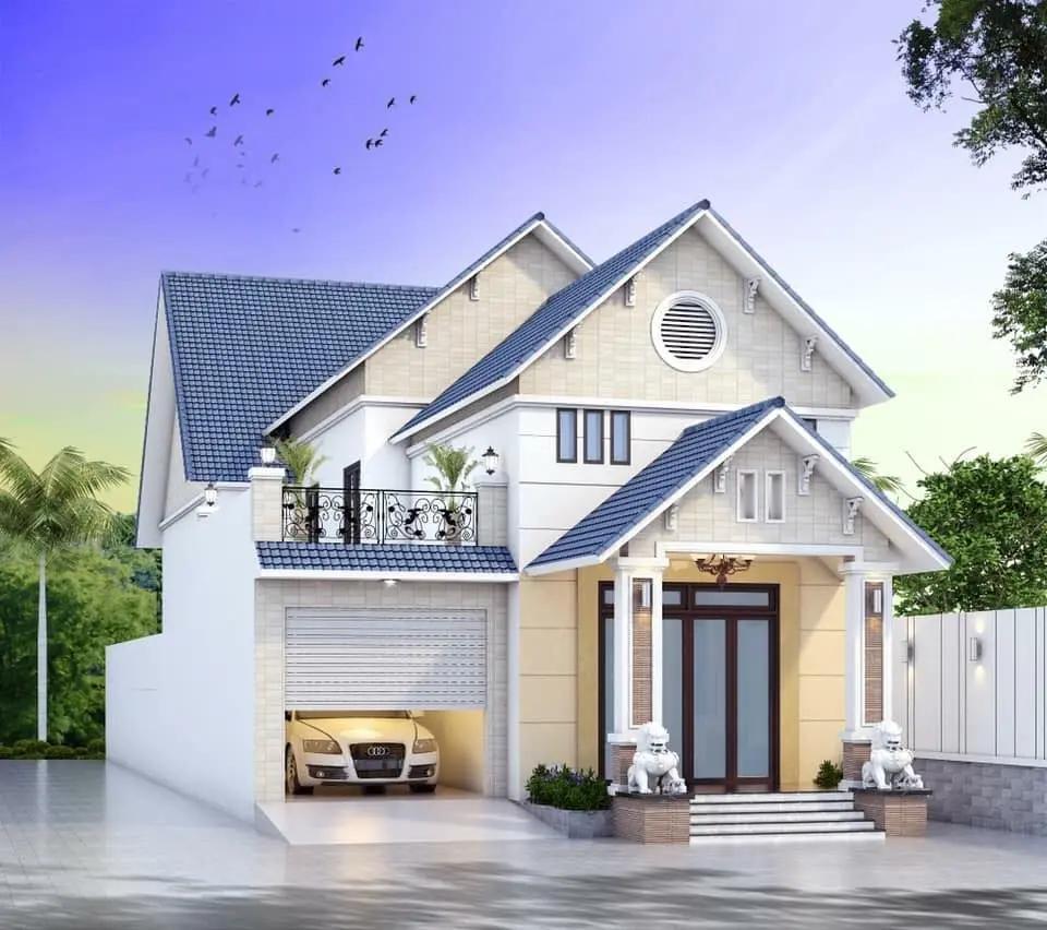 mẫu nhà cấp 4 mái thái 8x12m đpẹ, có 2 phòng ngủ