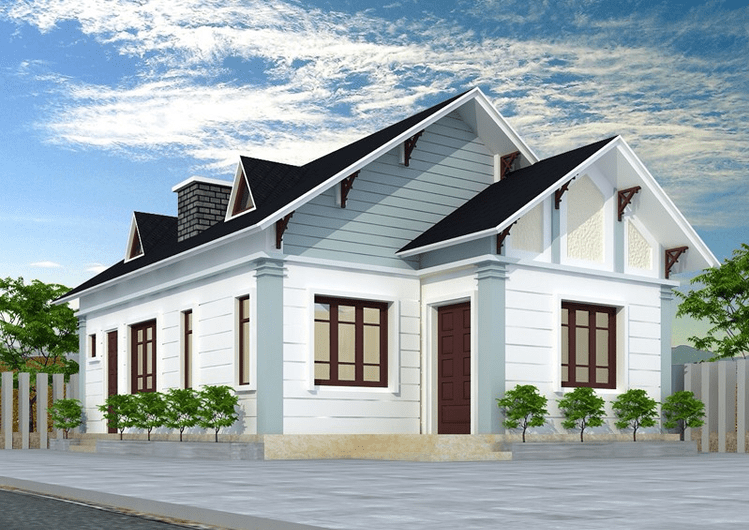 nhà cấp 4 mái Thái 8x12m 2 phòng ngủ