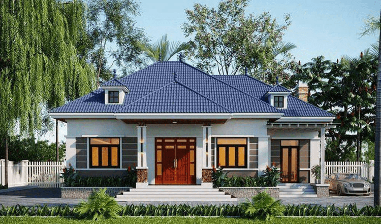 Mẫu nhà cấp 4 với 3 120m2 rộng rãi, sân vườn thoáng mát