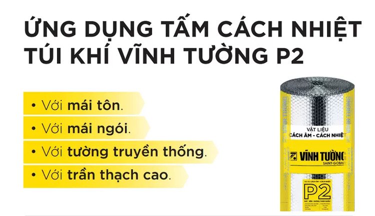 Tấm cách nhiệt chống nóng cho tường, trần nhà Vĩnh Tường P2 